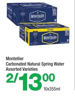 Highland Farms Montellier Carbonated Natural Spring Water Assorted Varieties offer