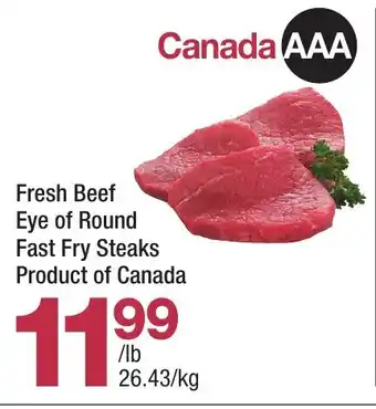 Highland Farms Fresh Beef Eye of Round Fast Fry Steaks offer