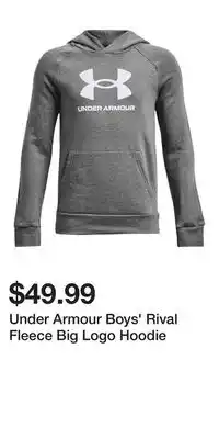 Sport Chek Under Armour Boys' Rival Fleece Big Logo Hoodie offer