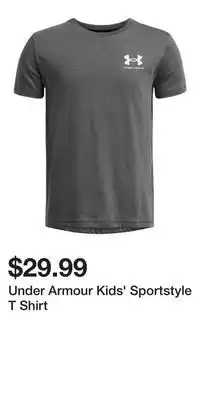 Sport Chek Under Armour Kids' Sportstyle T Shirt offer