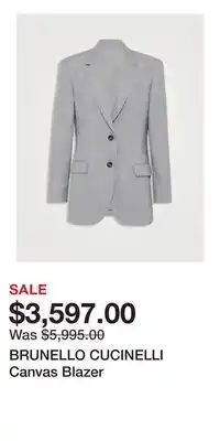 Holt Renfrew BRUNELLO CUCINELLI Canvas Blazer offer