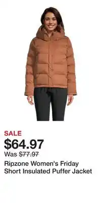 Sport Chek Ripzone Women's Friday Short Insulated Puffer Jacket offer