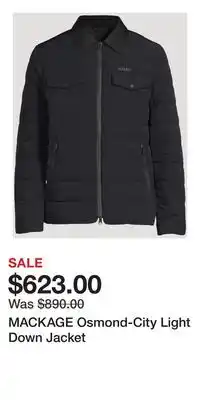 Holt Renfrew MACKAGE Osmond-City Light Down Jacket offer