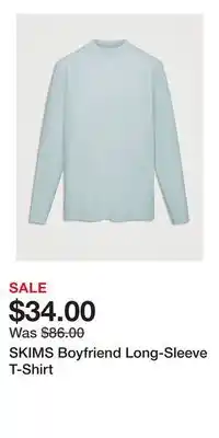 Holt Renfrew SKIMS Boyfriend Long-Sleeve T-Shirt offer