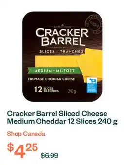 Voilà Cracker Barrel Sliced Cheese Medium Cheddar 12 Slices 240 g offer