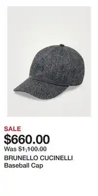 Holt Renfrew BRUNELLO CUCINELLI Baseball Cap offer