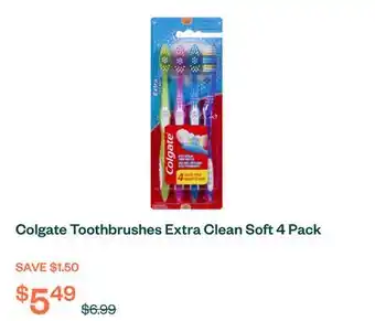 Voilà Colgate Toothbrushes Extra Clean Soft 4 Pack offer