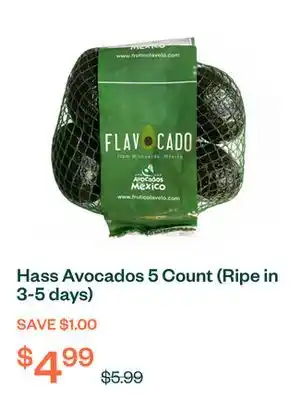 Voilà Hass Avocados 5 Count (Ripe in 3-5 days) offer