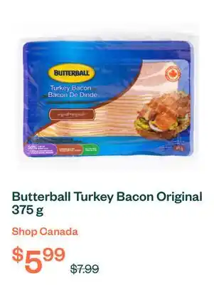 Voilà Butterball Turkey Bacon Original 375 g offer