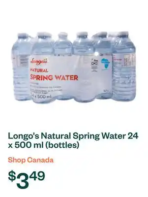 Voilà Longo's Natural Spring Water 24 x 500 ml (bottles) offer