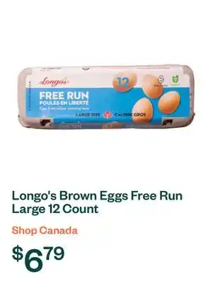 Voilà Longo's Brown Eggs Free Run Large 12 Count offer