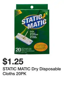 Dollarama STATIC MATIC Dry Disposable Cloths 20PK offer