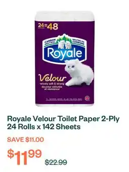 Voilà Royale Velour Toilet Paper 2-Ply 24 Rolls x 142 Sheets offer