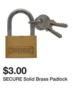 Dollarama SECURE Solid Brass Padlock offer