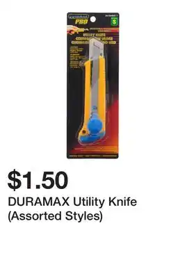 Dollarama DURAMAX Utility Knife (Assorted Styles) offer