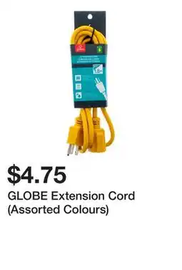 Dollarama GLOBE Extension Cord (Assorted Colours) offer