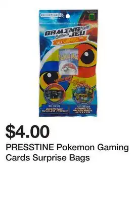 Dollarama PRESSTINE Pokemon Gaming Cards Surprise Bags offer