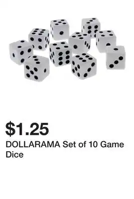 Dollarama DOLLARAMA Set of 10 Game Dice offer