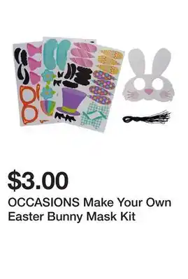 Dollarama OCCASIONS Make Your Own Easter Bunny Mask Kit offer