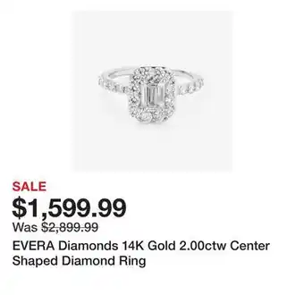 TSC Stores EVERA Diamonds 14K Gold 2.00ctw Center Shaped Diamond Ring offer