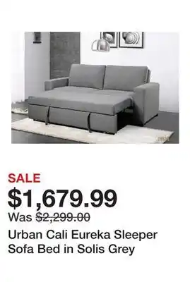 TSC Stores Urban Cali Eureka Sleeper Sofa Bed in Solis Grey offer