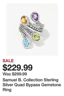 TSC Stores Samuel B. Collection Sterling Silver Quad Bypass Gemstone Ring offer