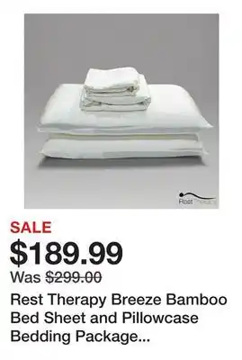 TSC Stores Rest Therapy Breeze Bamboo Bed Sheet and Pillowcase Bedding Package in White offer