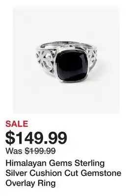 TSC Stores Himalayan Gems Sterling Silver Cushion Cut Gemstone Overlay Ring offer