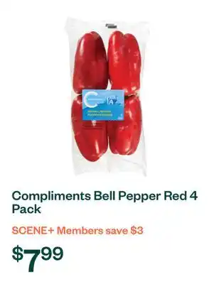 Voilà Compliments Bell Pepper Red 4 Pack offer