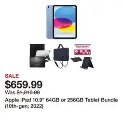 TSC Stores Apple iPad 10.9 64GB or 256GB Tablet Bundle (10th-gen 2022) offer