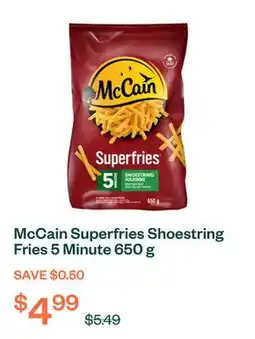 Voilà McCain Superfries Shoestring Fries 5 Minute 650 g offer