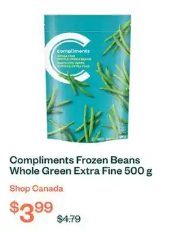 Voilà Compliments Frozen Beans Whole Green Extra Fine 500 g offer