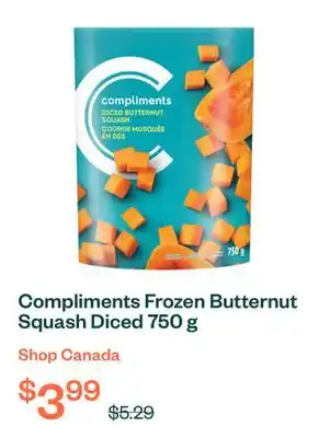 Voilà Compliments Frozen Butternut Squash Diced 750 g offer