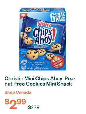 Voilà Christie Mini Chips Ahoy! Peanut-Free Cookies Mini Snack Pack 6 x 26 g offer