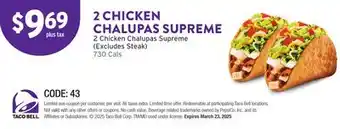 Taco Bell 2 Chicken Chalupas Supreme offer