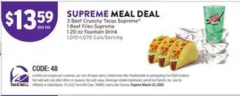 Taco Bell Supreme Meal Deal offer