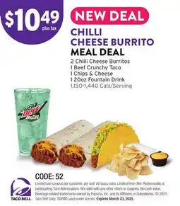 Taco Bell Chilli Cheese Burrito Meal Deal offer