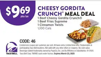 Taco Bell Cheesy Gordita Crunch Meal Deal offer