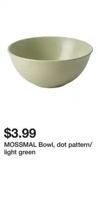 IKEA MOSSMAL Bowl, dot pattern/light green offer