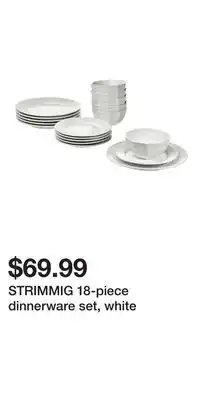 IKEA STRIMMIG 18-piece dinnerware set, white offer