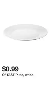 IKEA OFTAST Plate, white offer