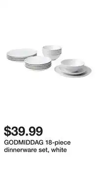 IKEA GODMIDDAG 18-piece dinnerware set, white offer