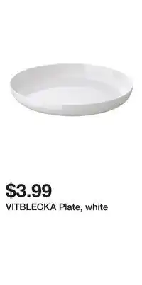 IKEA VITBLECKA Plate, white offer