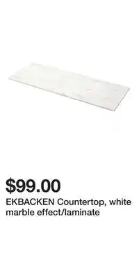 IKEA EKBACKEN Countertop, white marble effect/laminate offer