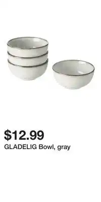 IKEA GLADELIG Bowl, gray offer