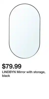 IKEA LINDBYN Mirror with storage, black offer