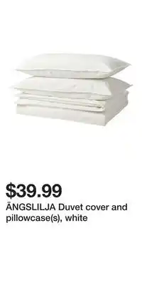 IKEA ÄNGSLILJA Duvet cover and pillowcase(s), white offer