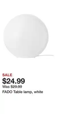 IKEA FADO Table lamp, white offer