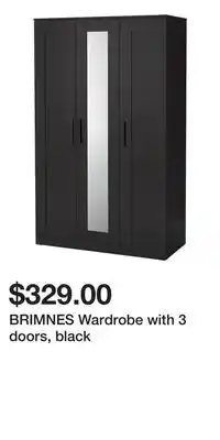 IKEA BRIMNES Wardrobe with 3 doors, black offer