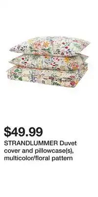 IKEA STRANDLUMMER Duvet cover and pillowcase(s), multicolor/floral pattern offer